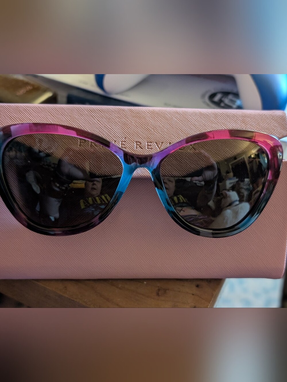 Prive Revaux Gradient Cat-Eye Sunglasses in Pink and Blue